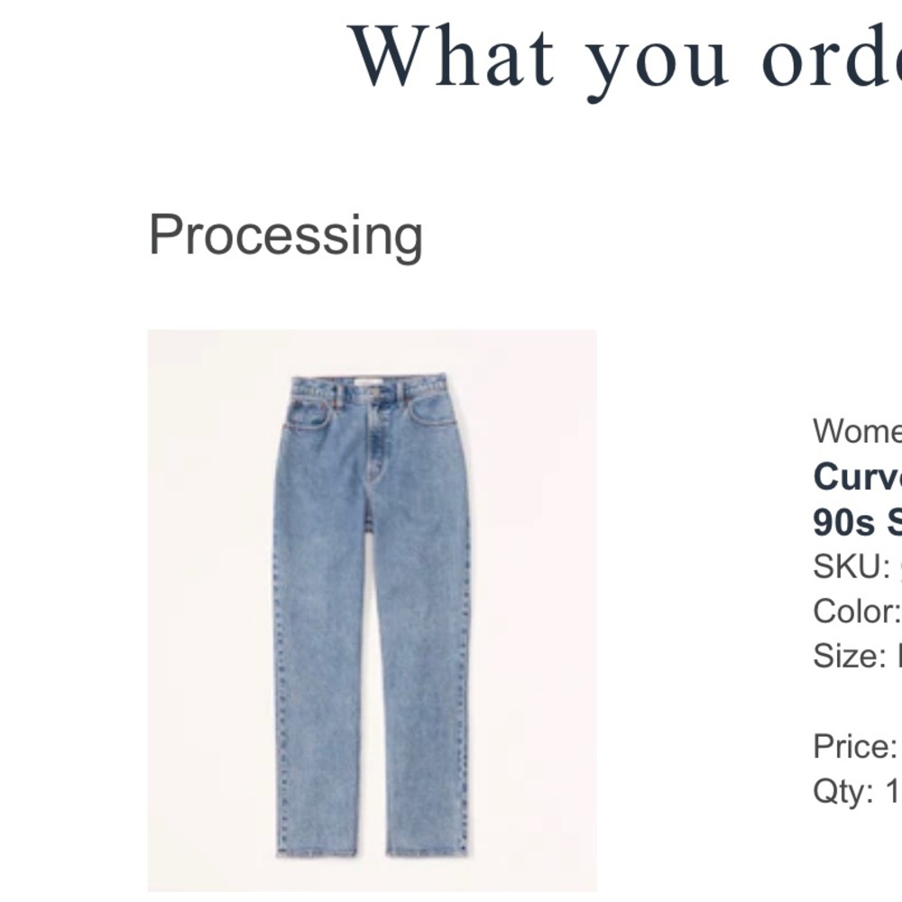 Abercrombie Ultra High Rise Curve Love 90s Straight Jean